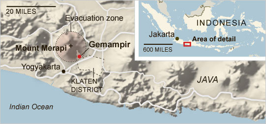 Map of Indonesian disaster